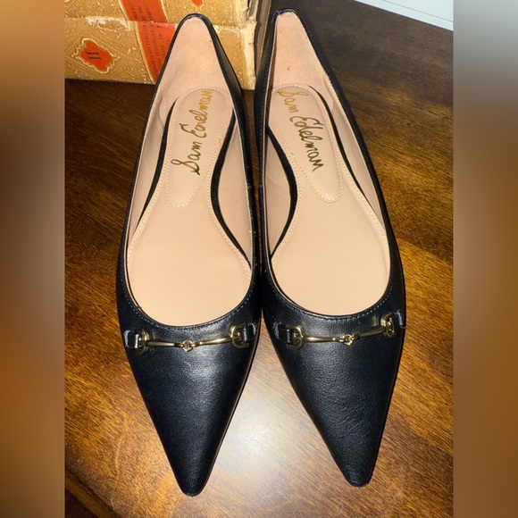 Sam Edelman Black Leather Flats - Picture 1 of 5